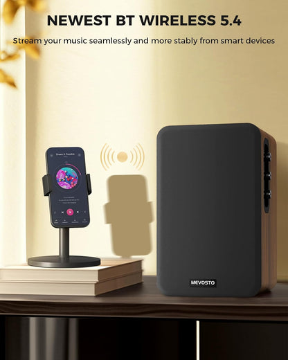 Altavoces de estantería, 36W Bluetooth 5.4, audio digital 5", AUX-RCA.