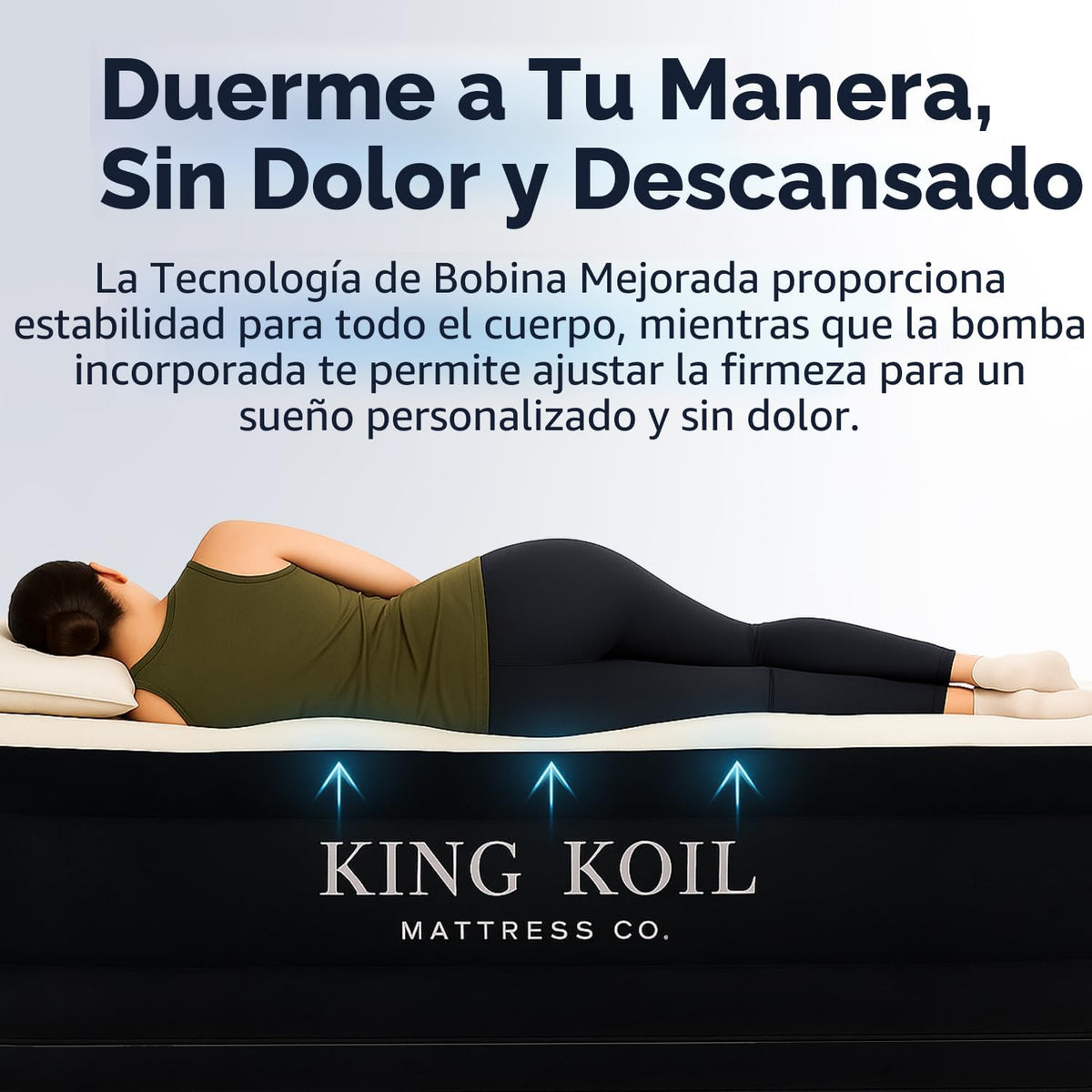 Colchón de aire individual King Koil con bomba incorporada — vista 4