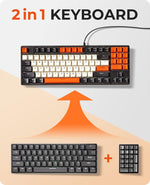 havit Teclado mecánico con cable y teclado compacto.