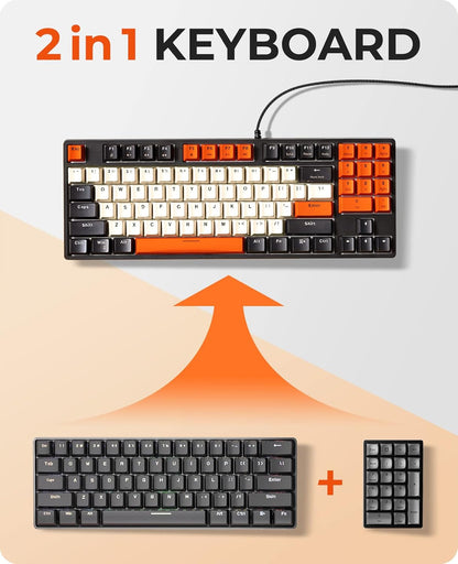 havit Teclado mecánico con cable y teclado compacto.