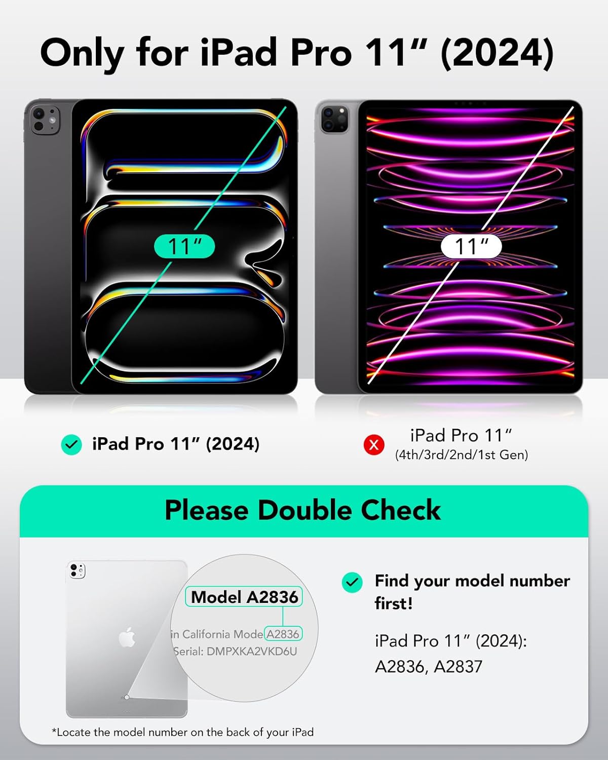 ESR Funda para iPad Pro 11 Pulgadas (5ª Gen, 2024).