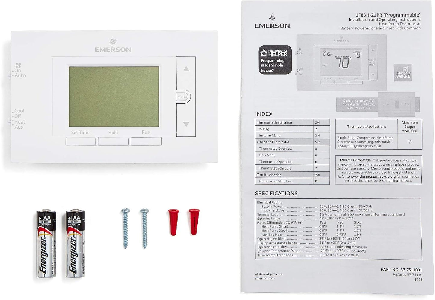 Emerson 1F83H-21PR-Bomba de calor(2H/1C)termostato.