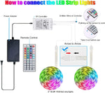 Tira de luces LED Tenmiro, RGB, flexibles, con control remoto.