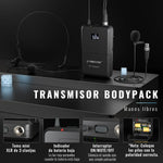 Sistema de Micrófono Inalámbrico Phenyx Pro UHF Dual PTU-71-2B