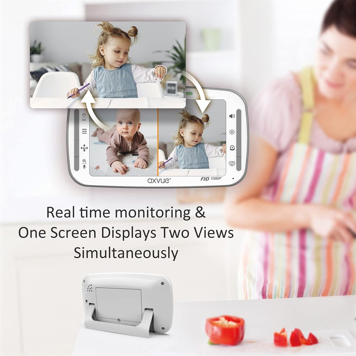 Monitor de video para bebé, Full HD de 1080P,  monitor IPS de 5.5".