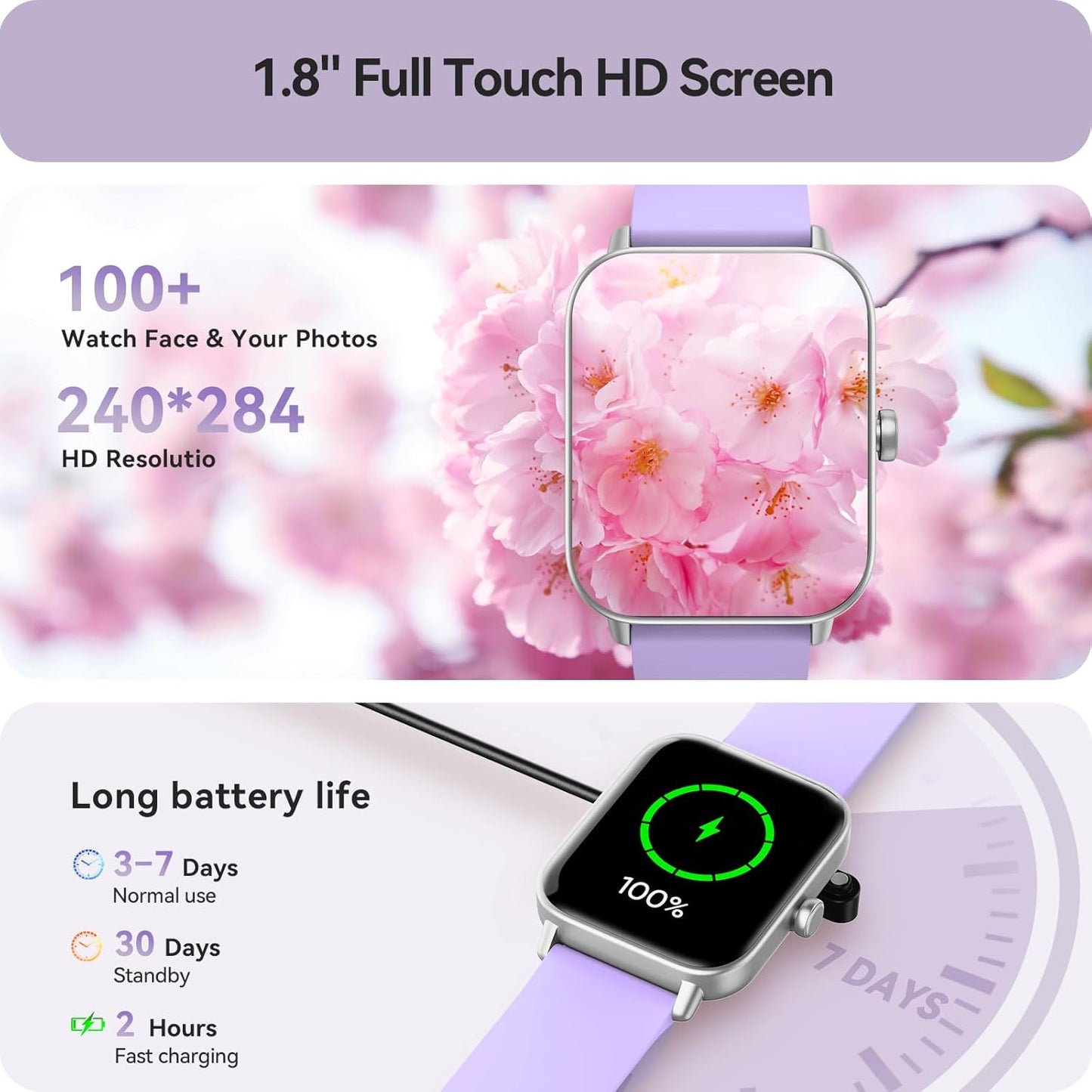 reloj inteligente de 1.8 pulgadas con frecuencia cardíaca