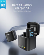 TELESIN Hero13 - Kit de cargador de batería – Paquete de 2 baterías.