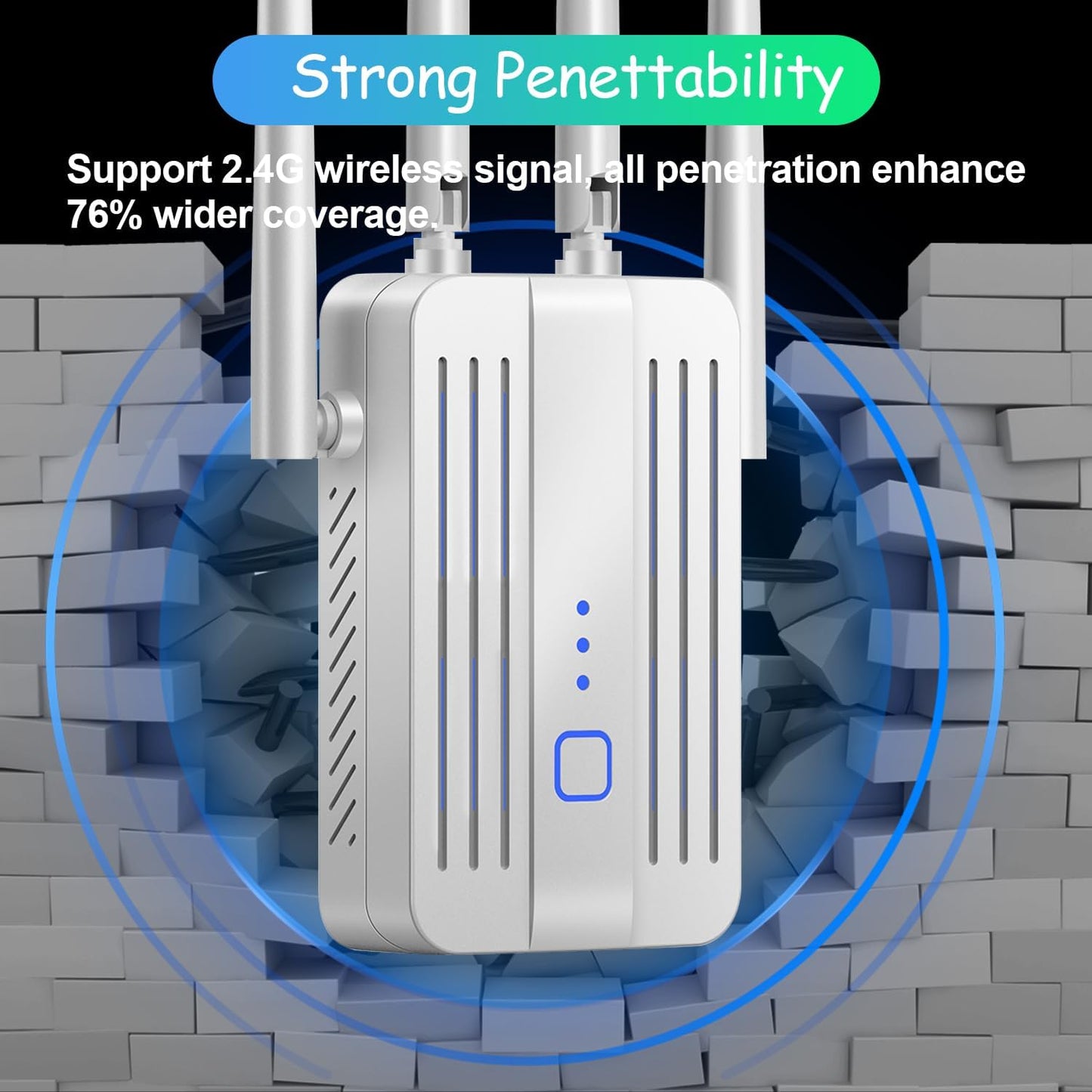 Amplificador de señal WiFi para el hogar, hasta 45 dispositivos.