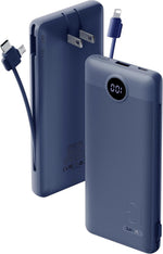 Cargador portátil con cables y enchufe de pared, 10000 mAh (USADO).
