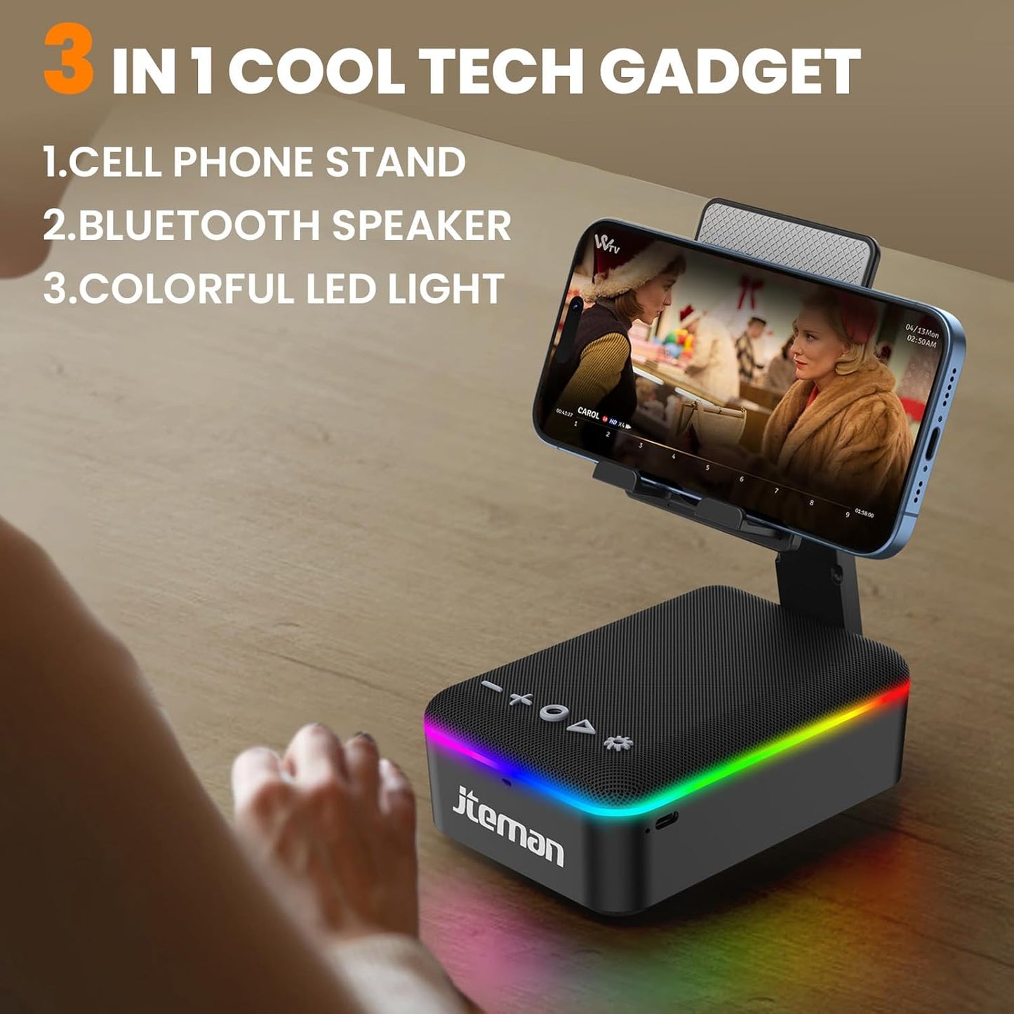 JTEMAN Bocina bluetooth con soporte celular (USADO)