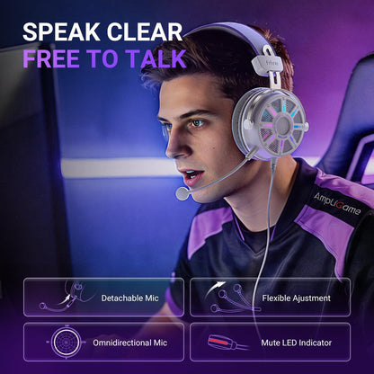 Audífonos Gamer FIFINE H19WP 7.1 RGB USB Con Micrófono
