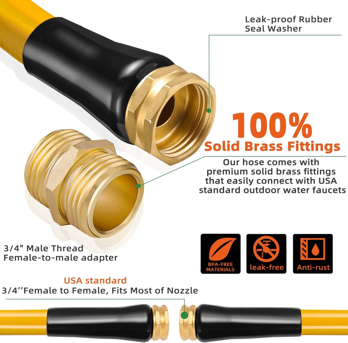 Manguera para calentar agua de 75FT, para RV, ahorro de energía.