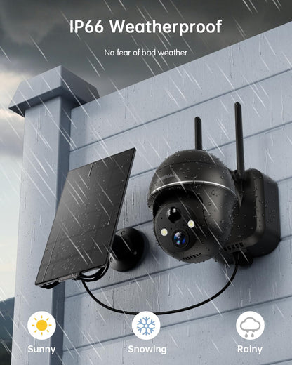 Cámara Solar de Seguridad ZUMIMALL 2K 3MP 360° WiFi 2.4G Inalámbrica