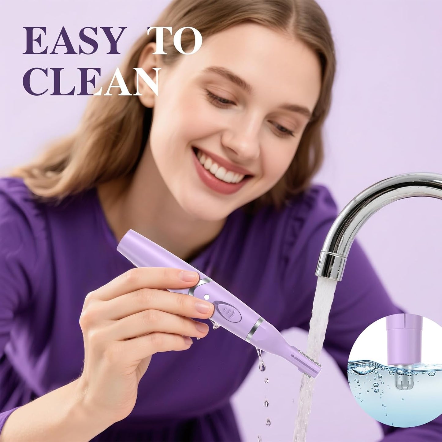 Recortadora de pelo, cara y nariz para mujeres, recargable.