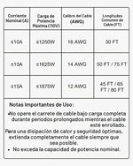Carrete de cable de extensión retráctil Vevor, 30 ft toma triple iluminada