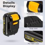 Kit de 2 baterías DCB120 de 3.0 A con cargador, compatible Dewalt.