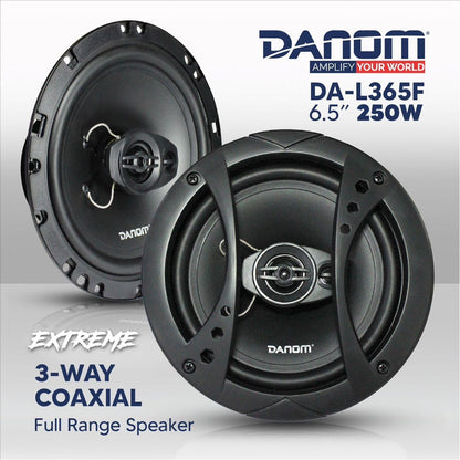Altavoces coaxiales de 3 vías, 6.5" rango completo, 250W, para coche.