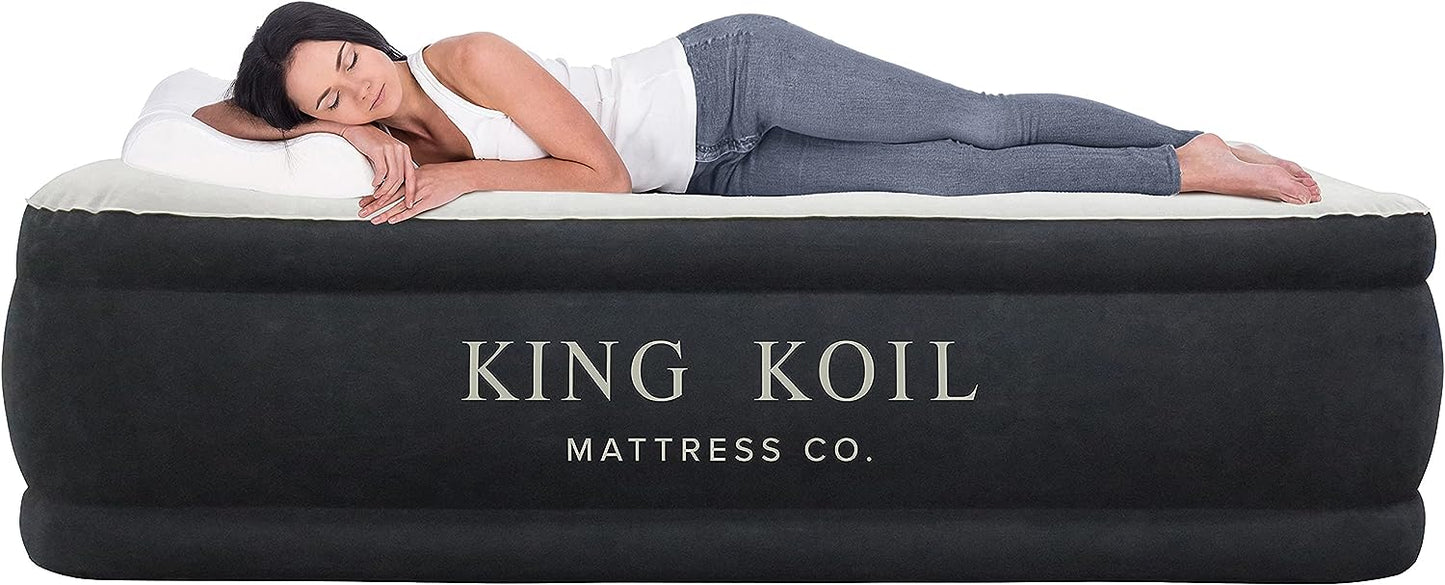 Cama inflable de lujo, elevada y con bomba integrada. TWIN. King Koil