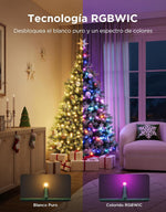 Cadena de Luces Navideñas Govee H6871, RGBWIC 30M, 140 Modos
