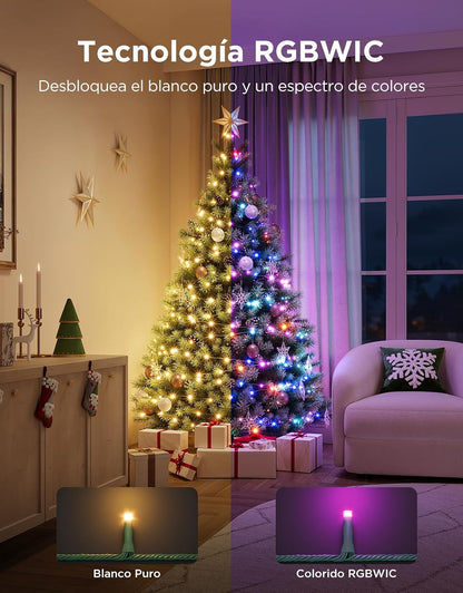 Cadena de Luces Navideñas Govee H6871, RGBWIC 30M, 140 Modos