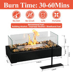 Chimenea de mesa, acero inoxidable, asado bombones. (SIN PIEDRAS).