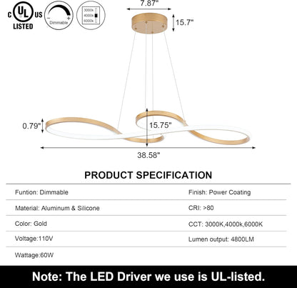 Lámpara LED colgante Sunmoo, Para Techo, Ajustable y Contemporánea.
