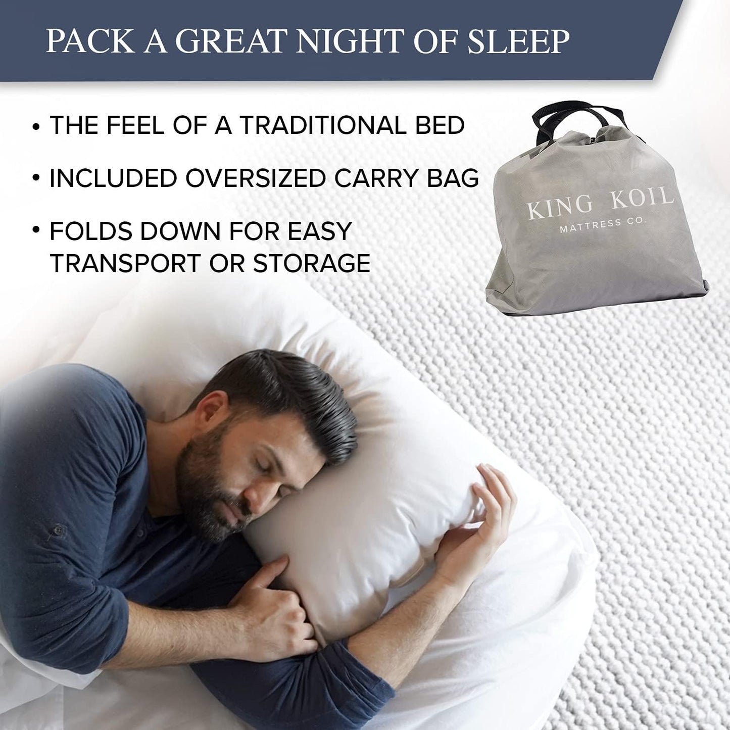 King Koil Colchón de aire individual de lujo con bomba integrada 16"