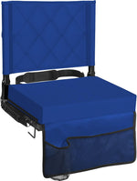 Asiento Plegable Para Gradas Sheenive Con Respaldo Acolchado Azul