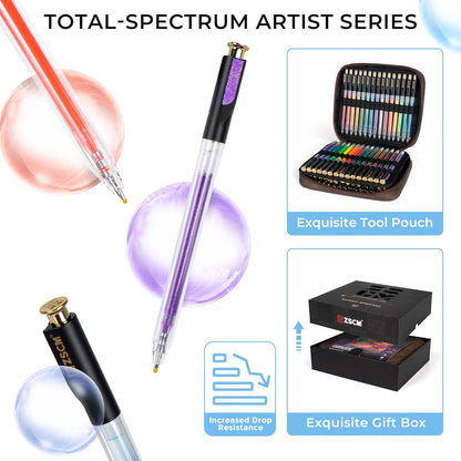Bolígrafos de gel retráctiles, ZSCM de 100 colores, punta fina 0.039 in.