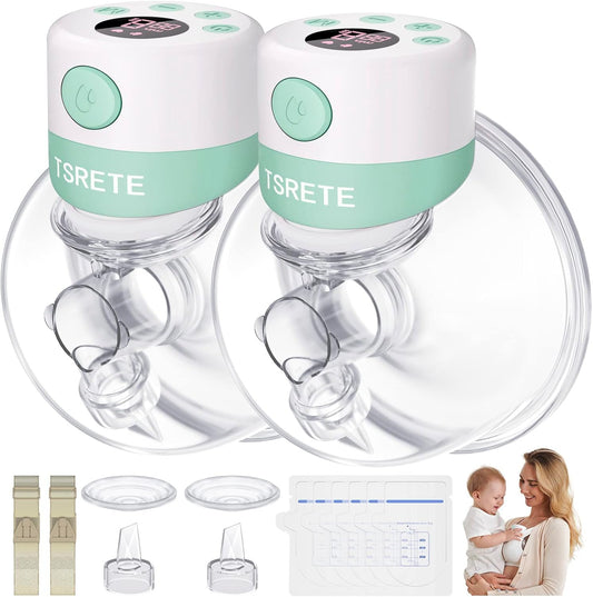Extractor de leche doble portátil, con 2 modos, 9 niveles, TSRETE S12 VERDE