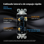 Interruptor Elegrp unipolar decorativo, 15A 120/277V, con placa de pared.