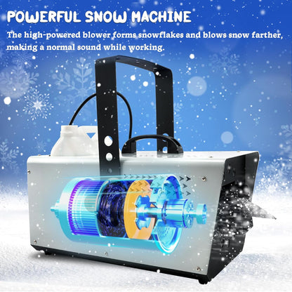 Máquina De Nieve Con 12 Luces Led, Tcfundy, Copos (USADA).