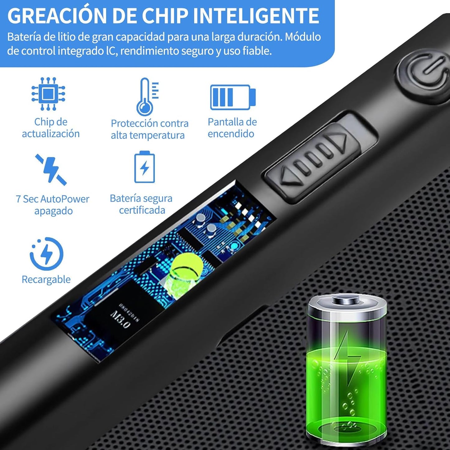 2 Pcs Encendedor Electrónico, Encendedor Electrico USB Recargable.