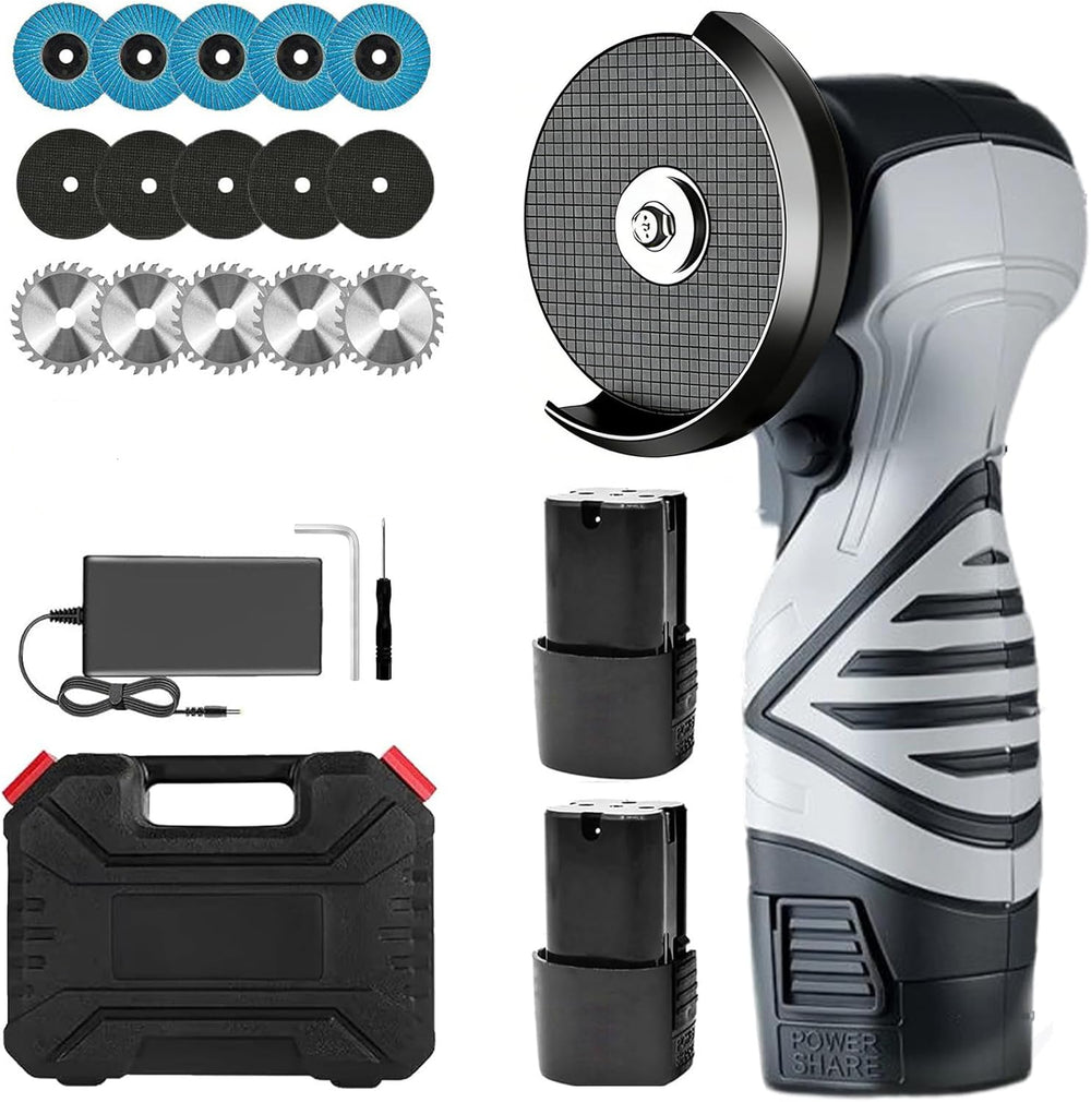 Kit de mini amoladora de 13000 RPM, con 2 baterías de 16.8V con discos