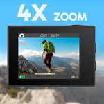 Cámara Deportiva 4K, Acuática Sumergible 30M, Control Remoto 2.4G.