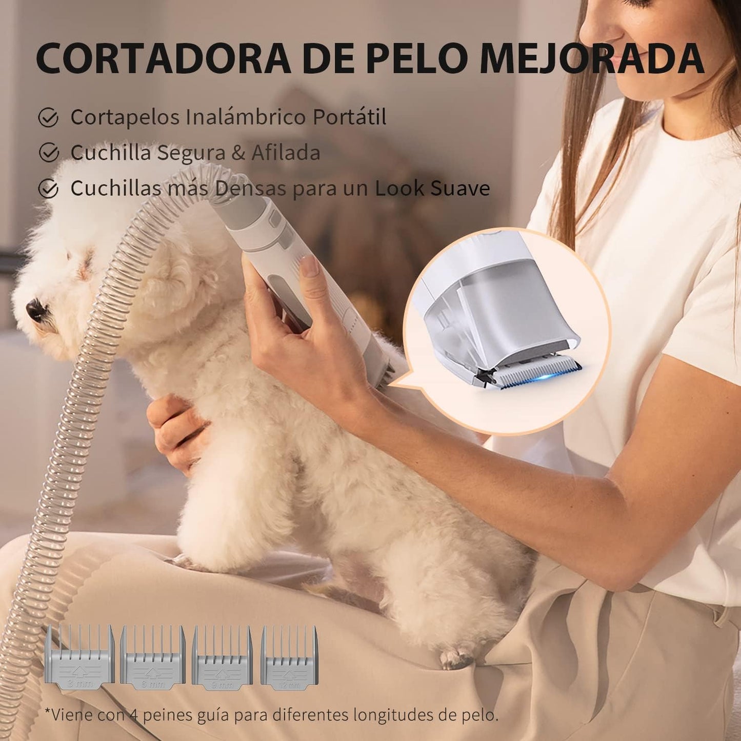 Cortapelos para mascotas con aspiradora, 5 en 1, PETKIT.