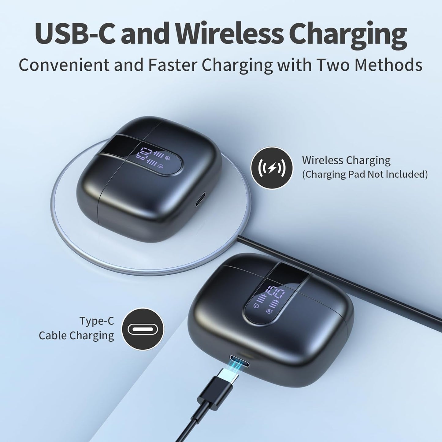 Tagry - Auriculares Inalámbricos Con Bluetooth 60 Horas