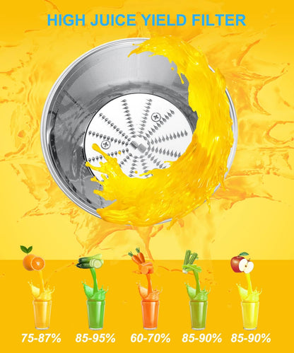 Extractor para jugos de 600 W, centrífugo para frutas y verduras.