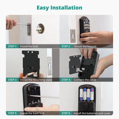 Cerradura Inteligente para puerta, con teclado electrónico, AkaGear DS10.