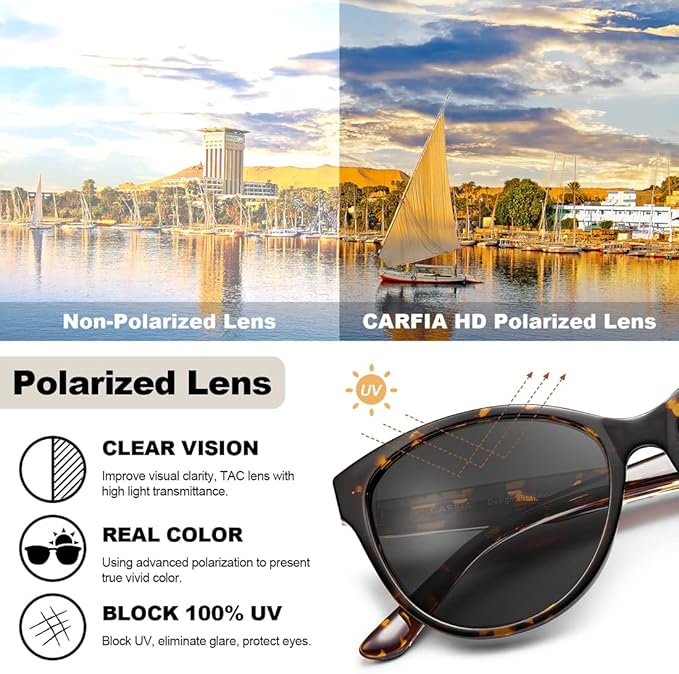 Gafas de sol, Carfia, Redondas, 100% Protección UV. (USADO)