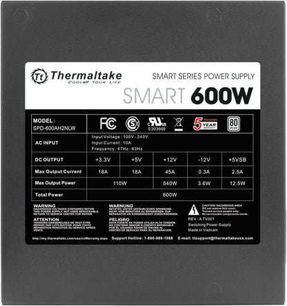 Fuente De Poder Thermaltake Smart 600W 80 Plus ATX