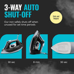 Plancha de vapor Pursteam 1700W Max, para ropa, antiadherente autolimpiante.