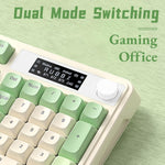 Teclado para juegos AULA S99 Pro, visualización y perilla multimedia.