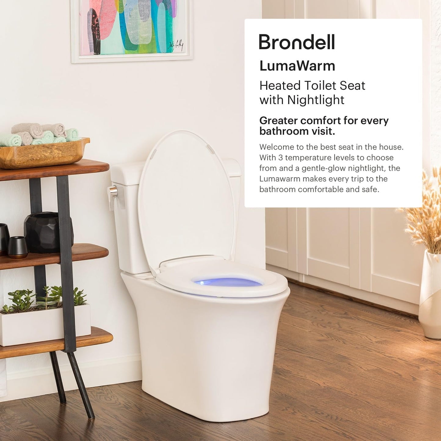 Asiento de inodoro con bidé, luz nocturna y calefacción. BRONDELL