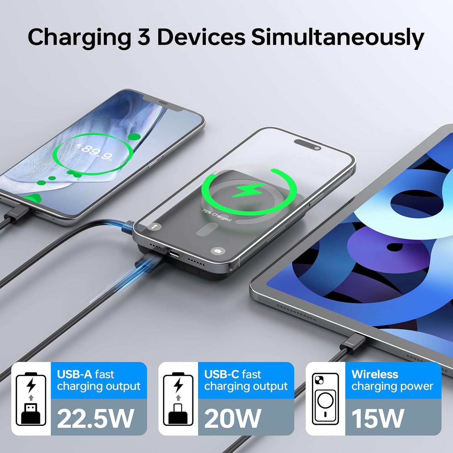 Cargador portátil Magsafe de 12000 mAh carga rápida W16