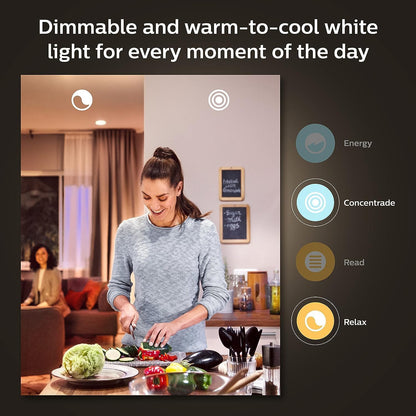 Philips Hue, Focos Inteligentes RGB, A19 10.5W, Hue Bridge Comp. con Alexa