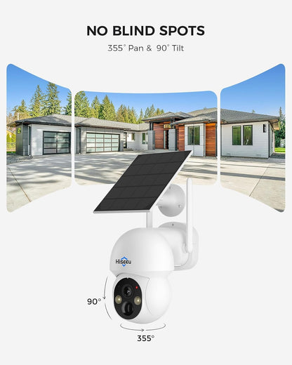 Sistema de cámaras de Seguridad, Hiseeu Solar, visión Nocturna en Color.