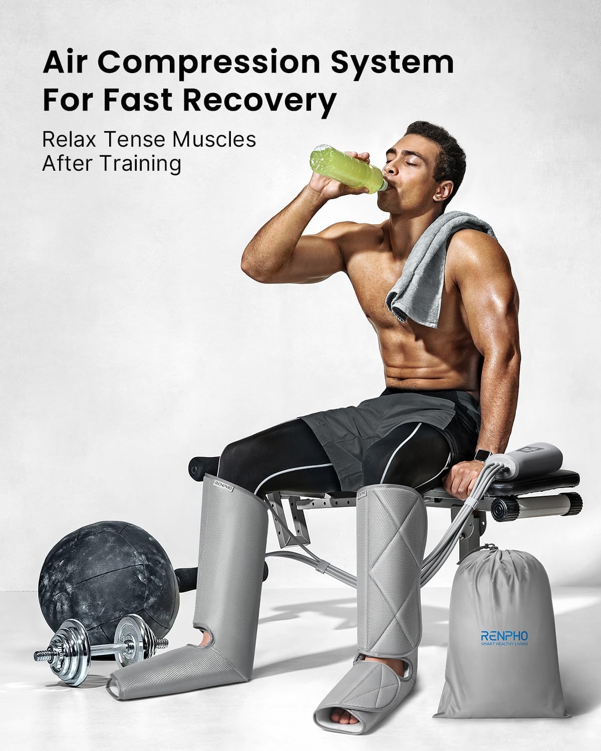 RENPHO Masajeador de Piernas con Compresión para Circulación y Alivio del Dolor.