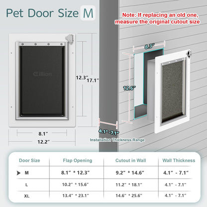 Puerta Para Perro Con Tunel Metalica 18kg Pared 3 Hojas EILLION Mediana