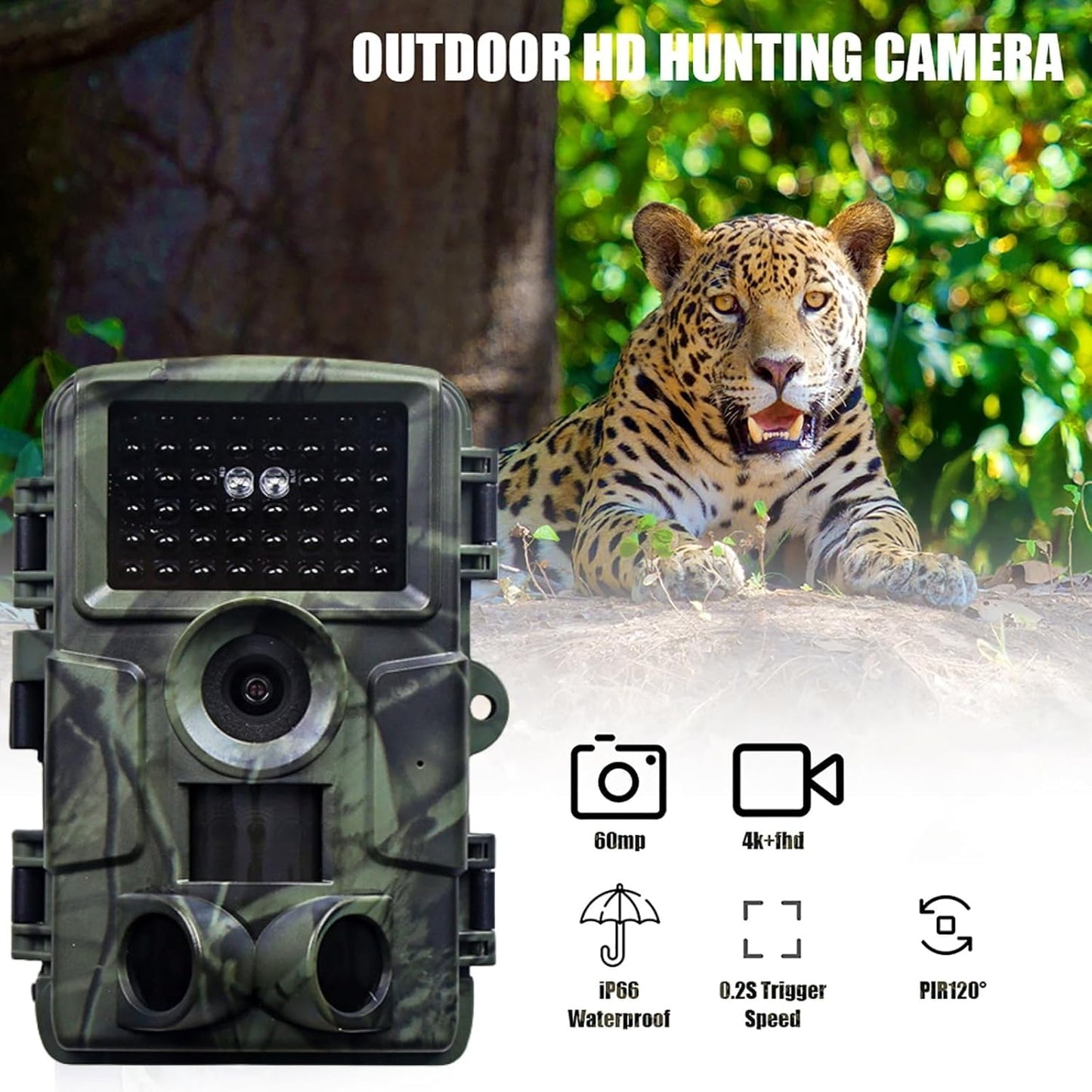 Cámaras de Caza 60MP 4K H.264 Vídeo